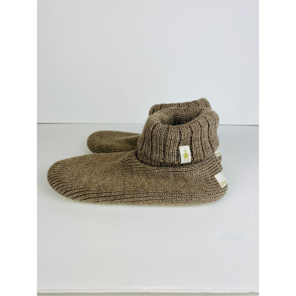 Smartwool Merino Wool Knit Slipper Booties Taupe Brown Mens Womens Small S